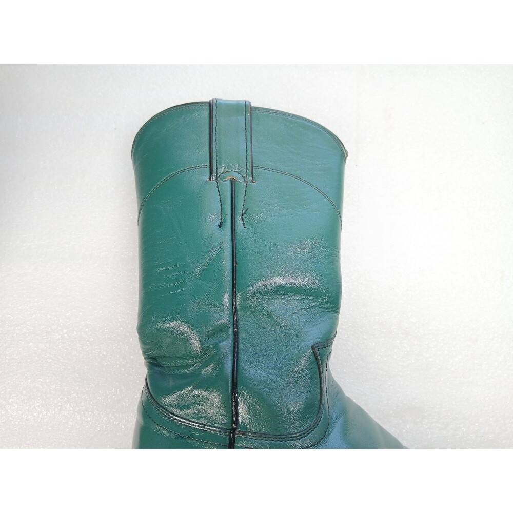 Justin Women's Green Leather Cowboy Boots – Size 4.5 – Made in USA - Picture 10 of 16